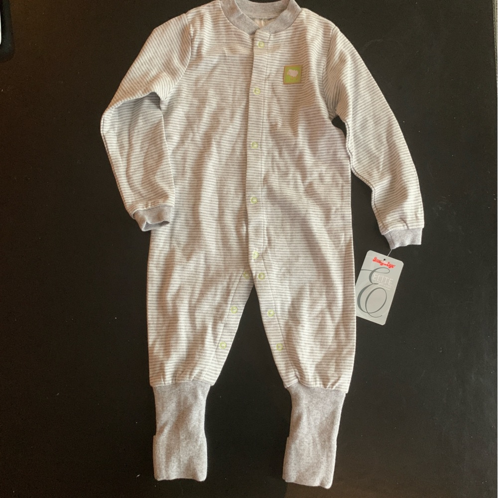 Snugabug Onesie - Grey and White - 6m